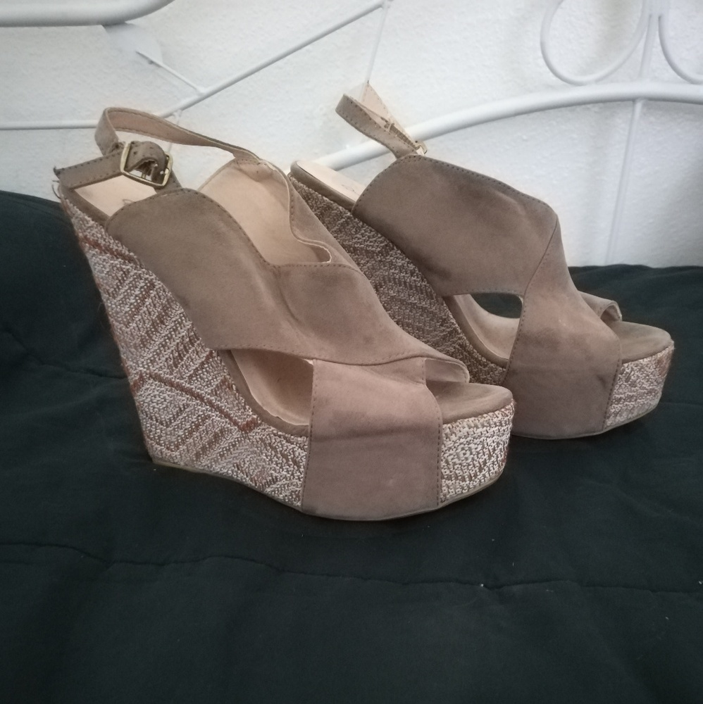 Qupid Nude Wedges